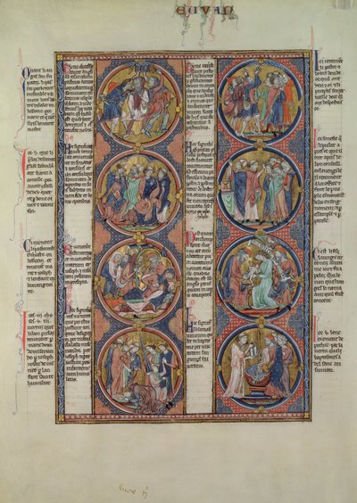Moralized Bible of San Luis, Tome II, 7v af Spanish School