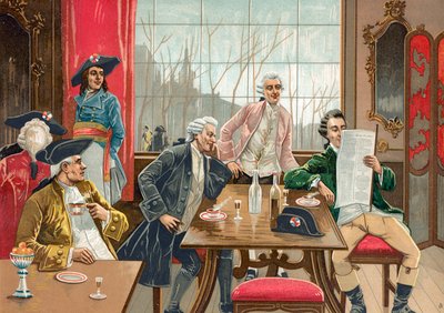 Cafe i Paris under den franske revolutions tid af Spanish School