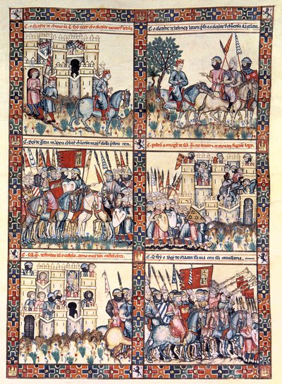 Cantiga 187, en af 420 musikalske kompositioner, der fortæller om Jomfruens mirakler, skrevet på galicisk for Alfonso X 
