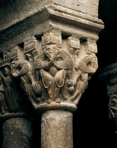 Hovedstad i en søjle, fra kirken Santa Maria de l