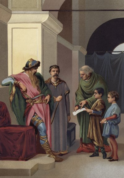 Karl den Store besøger en skole af Spanish School