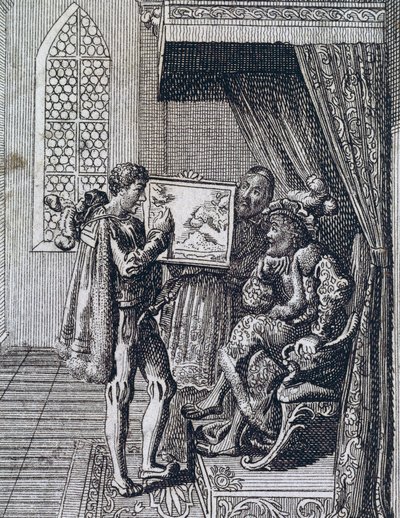 Christopher Columbus tilbyder sine tjenester til kongen af Portugal af Spanish School