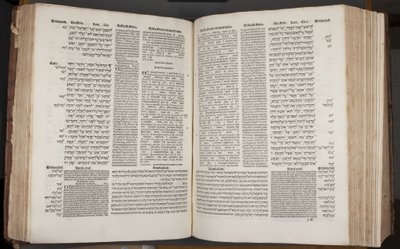 Complutensian Polyglot Bible, trykt af Arnao Guillen de Brocar (gravering) af Spanish School