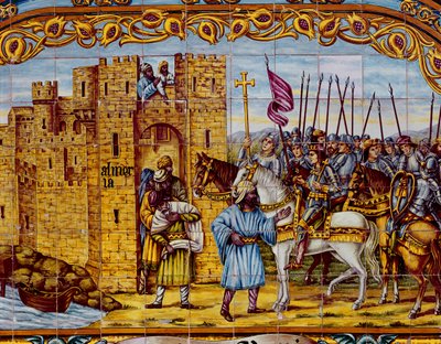 Erobring af Almeria af de katolske konger i 1488 (keramik) (detalje af 400253) af Spanish School