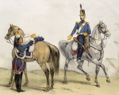 DE SOTTO, Serafin Maria, jarl af Clonard (1793 - 1862). Historia organica de las armas de Infanteria y Caballeria espanolas. 1851 - 1859. Kavalerister under Ferdinand VII af Spaniens regeringstid. Soldat i linjekavaleriet og det lette kavaleri (1824-1834). af Spanish School