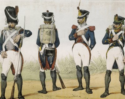 DE SOTTO, Serafin Maria, jarl af Clonard (1793 - 1862). Historia organica de las armas de Infanteria y Caballeria espanolas. 1851 - 1859. Infanterister under Ferdinand VII