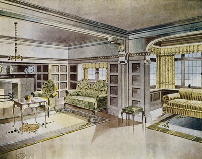Design af stuer, omkring 1900, Spanien, 20. århundrede af Spanish School