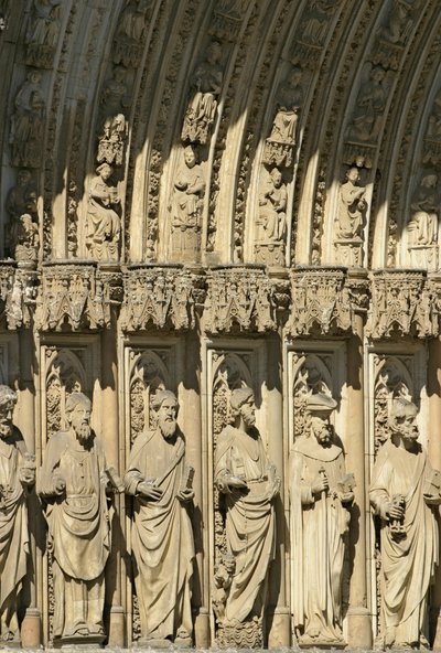 Detalje fra Portal of Forgiveness (Puerta del Perdon) centrale portal af Toledo Cathedrals vestfacade, påbegyndt 1418 af Spanish School