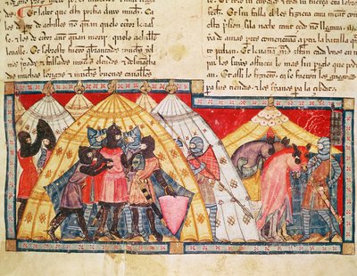Fol.69r Antenors fængsling, fra Codex Benito Santa Mora af Spanish School