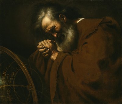 Heraklit, den grædende filosof, ca. 1630 af Spanish School