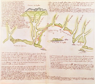 Øen Gallo, Ecuador, ca. 1530-41 (vellum) af Spanish School