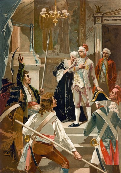 Kong Ludvig XVI og Marie Antoinette af Spanish School