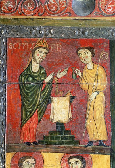 Messe af St. Hilaire, alter, detalje, første halvdel af det 13. århundrede (tempera på træ) af Spanish School