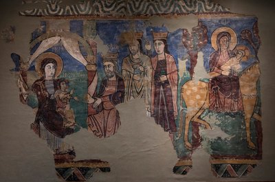 Vægmaleri Oprindelse af kirken iglesia de la Asuncion de Mar