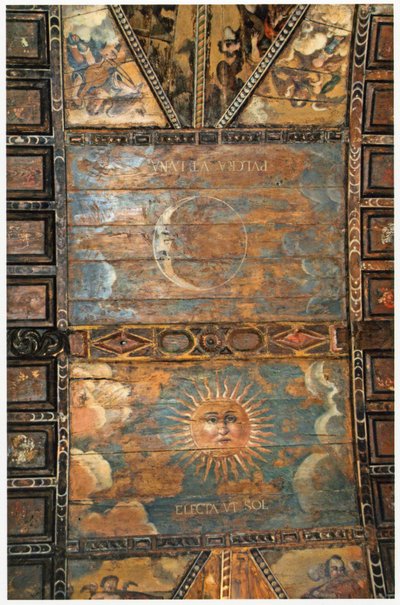 Malet loft i helligdommen for Vor Frue af Eremitterne i As Ermidas, Galicien, Spanien. 17. århundrede af Spanish School