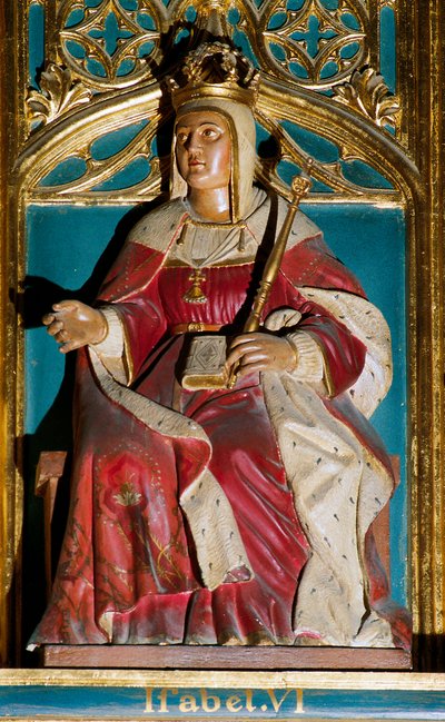 Portræt af Isabella I, kaldet den katolske (1451-1504) af Spanish School