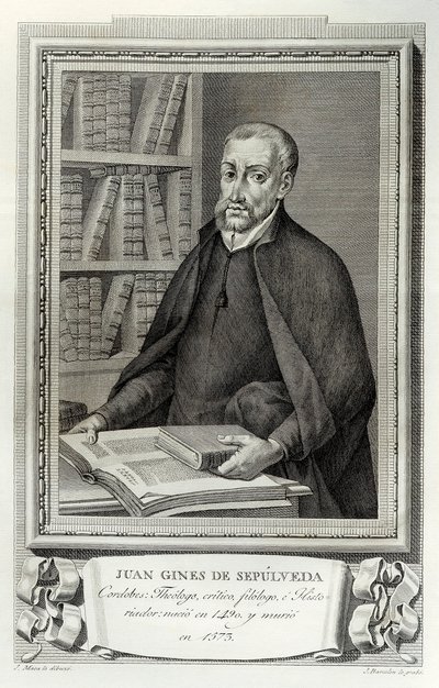 Portræt af den spanske humanist og religiøse Juan Gines de Sepulveda (1490-1573) af Spanish School