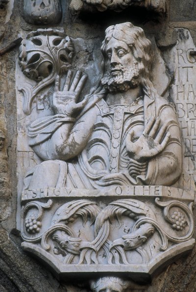 Repræsentation af profeten Abraham, basrelief af guldsmedens facade (platerias) af Spanish School
