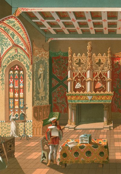 Salon af et feudalt slot af Spanish School