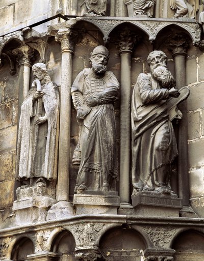 Skulptur fra katedralen Santa Maria de Burgos 1221-1568, Spanien. Sarmentals port af Spanish School