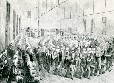 Shaker møde i New Lebanon, New York, 1873 af Spanish School