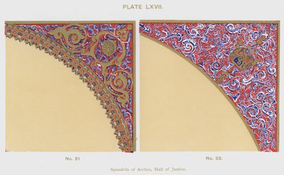 Spandrils of Arches, Hall of Justice (farve litho) af Spanish School