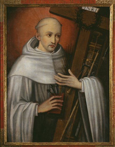 Sankt Bernhard af Clairvaux bærer passionens instrumenter af Spanish School