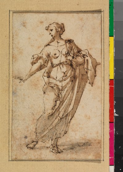 Stående kvindeskikkelse, 1675-99 af Spanish School