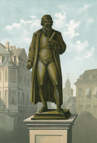 Statue af Gutenberg i Mainz af Spanish School