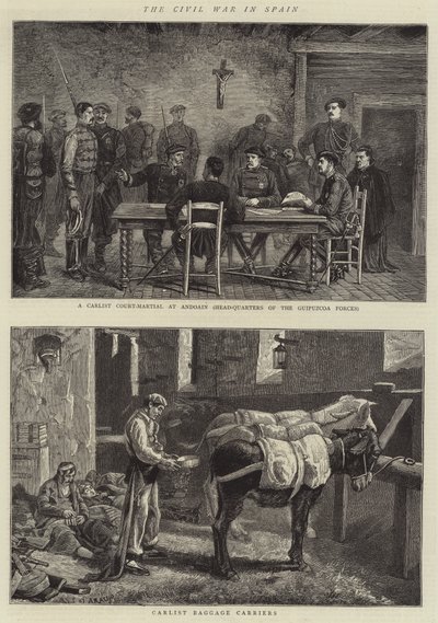 Borgerkrigen i Spanien (gravering) af Spanish School