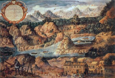 Erobringen af Guatemala i 1524 (olie på panel) af Spanish School