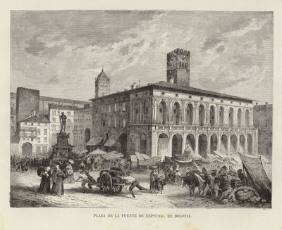 Neptun-fontænen i Bologna, Italien af Spanish School