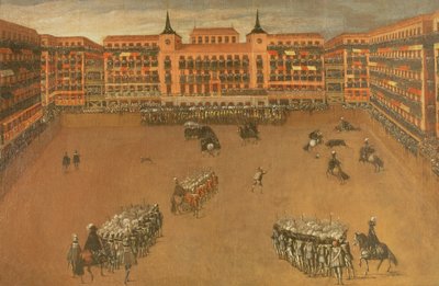Hovedtorvet i Madrid under festivalen for den store tyr af Spanish School