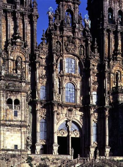 Udsigt over vestfronten (Fachada del Obradoiro) designet af Fernando Casas y Novoa af Spanish School