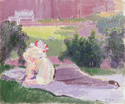 Kunstnerens kone i Garden of Rowlandson House af Spencer Frederick Gore