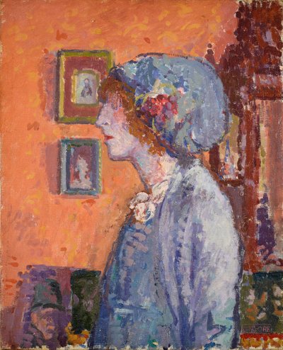 Portræt af kunstnerens kone, Mollie Kerr, 1911. af Spencer Gore