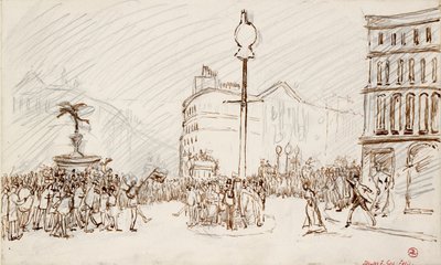 Street Scene-Piccadilly Circus, ca. 1900-tallet af Spencer Gore