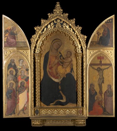 Korsfæstelsen med Jomfruen bebuder af Spinello Aretino