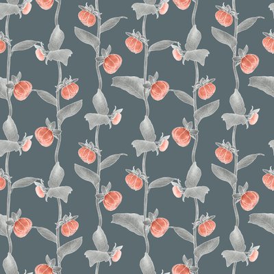 Dahlias koordinatmønster colorway 1, 2020 (grafitblyant  digital) af Stacy Hsu