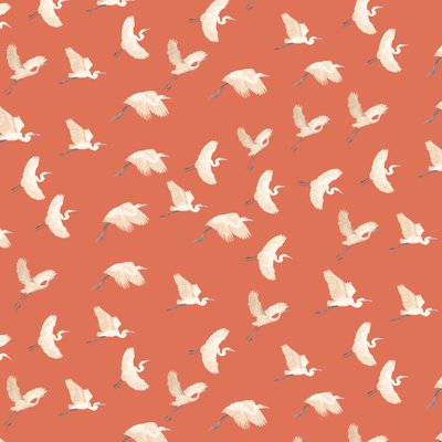 Egrets pattern II, 2022 (grafitblyant  digital) af Stacy Hsu