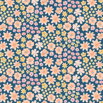 Mønster af vilde blomster i Mojave-ørkenen, 2021 (grafitblyant  digital) af Stacy Hsu