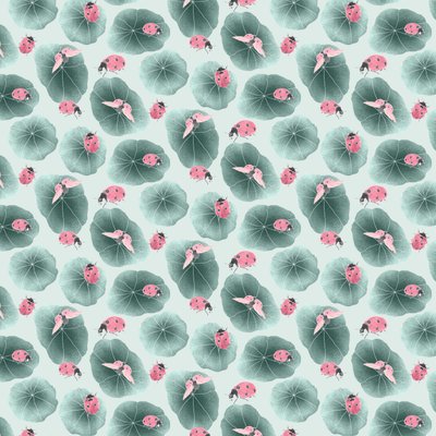 Nasturtium koordinatmønster farve 1, 2020 (grafitblyant  digital) af Stacy Hsu