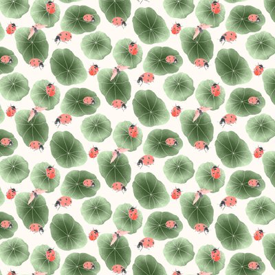 Nasturtium koordinatmønster farve 2, 2020 (grafitblyant  digital) af Stacy Hsu