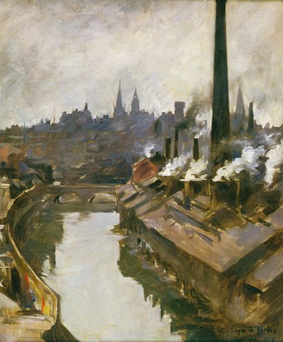 Sheffield: Flod og rygende skorstene af Stanhope Alexander Forbes