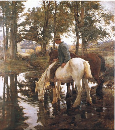 Drikkestedet (farve litho) af Stanhope Alexander Forbes