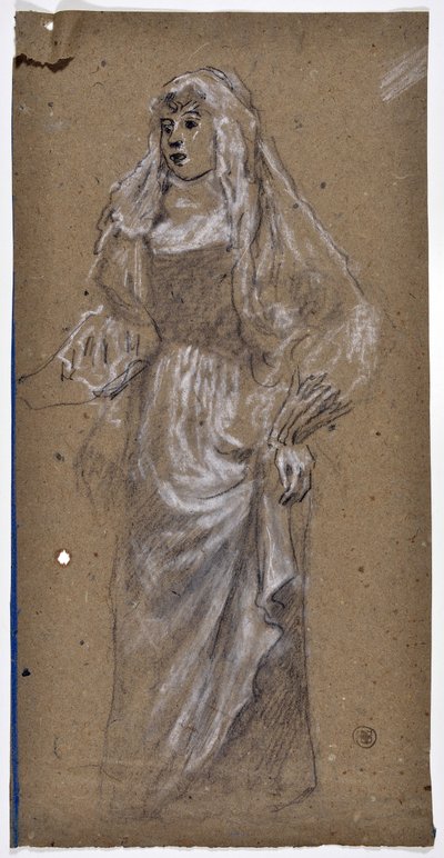 Kvindestudie (tegning) af Stanislas Torrents y de Amat