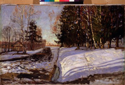 Marts. Maleri af Stanislav Yulianovich Zhukovsky (Zhukovsky) (1873-1944), olie på lærred af Stanislav Joulianovitch Joukovski