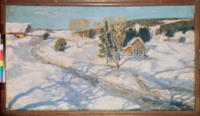 Blå sne. Maleri af Stanislav Yulianovich Zhukovsky (Zhukovsky) (1873-1944), olie på lærred af Stanislav Joulianovitch Joukovski
