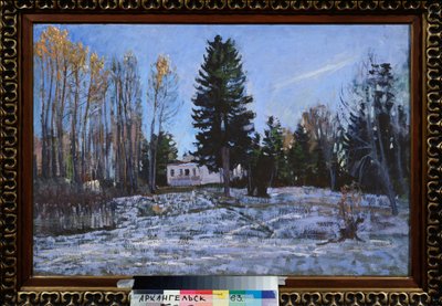 En gammel landejendom. Maleri af Stanislav Yulianovich Zhukovsky (Zhukovsky) (1873-1944), olie på lærred af Stanislav Joulianovitch Joukovski