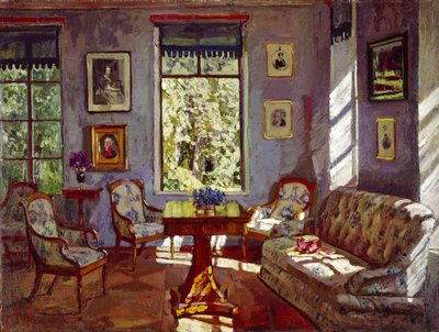 Stuen i herregården Rozhdestveno, 1916 af Stanislav Julianovic Zukovskij